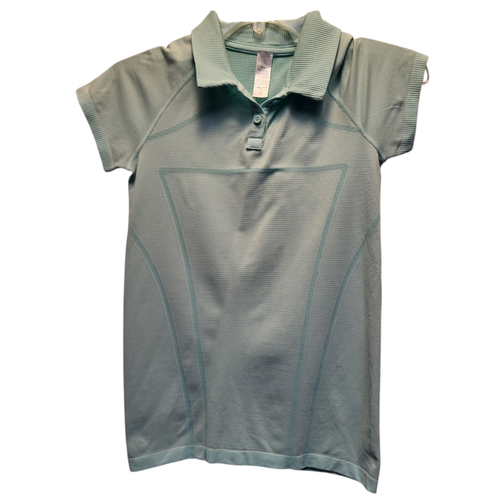 Ivivva Kids By Lululemon Seafoam Green Fly Tech Polo Shirt - Size 12